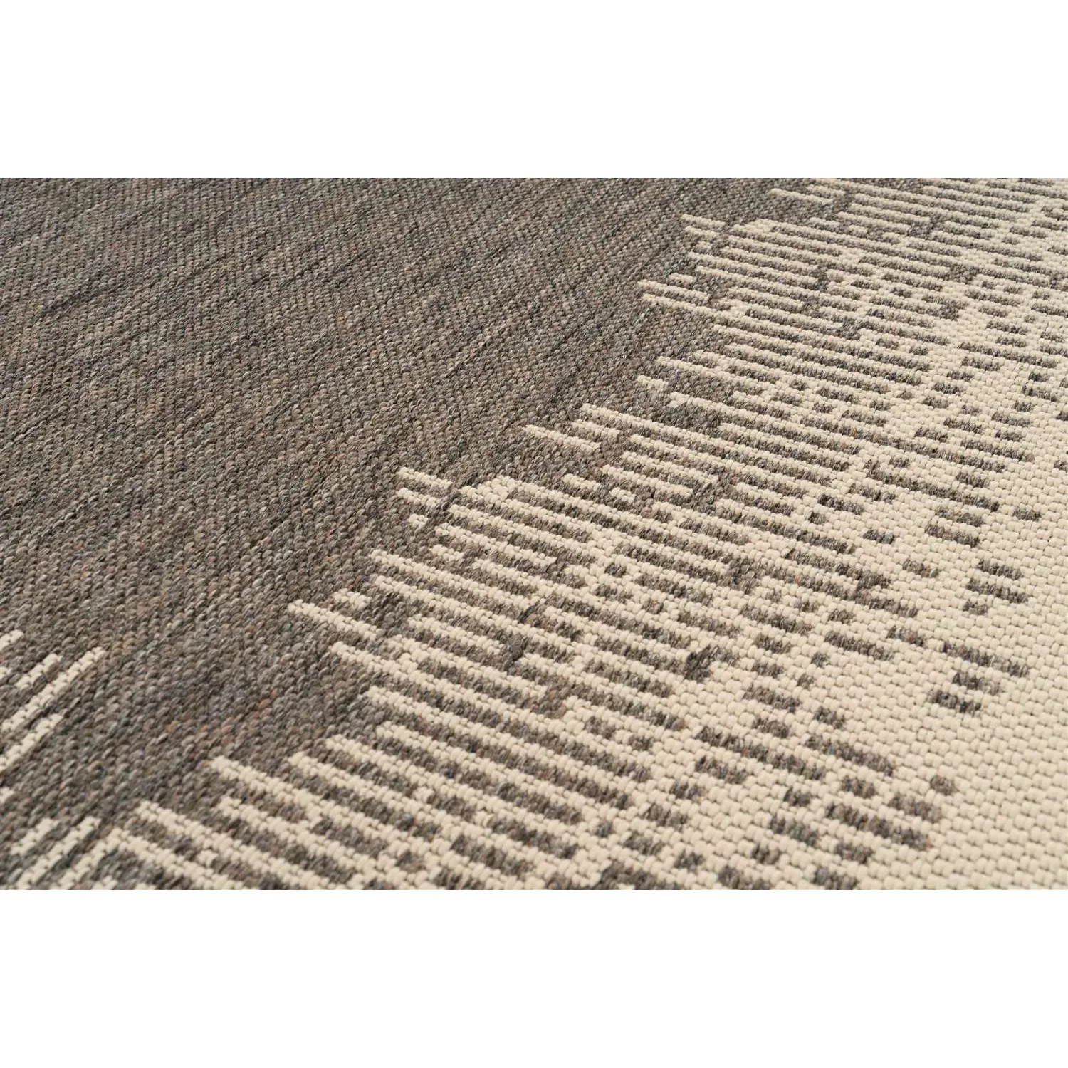 MeGusta Flachflor Teppich Paula, 120x170 cm, braun-creme, modernes Design für Innen- und Außenbereiche.