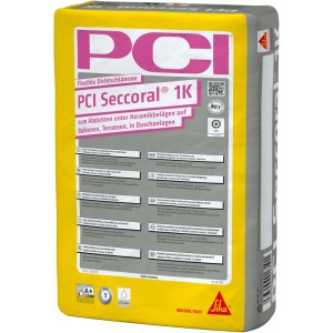 Gelber Sack PCI Seccoral 1K Dichtschlämme 3,5 kg für Bad, Balkon und Terrasse.