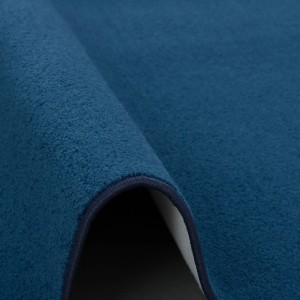 Dunkelblauer, runder Snapstyle Trend Velours Teppich Joy, Detailansicht der Teppichstruktur.