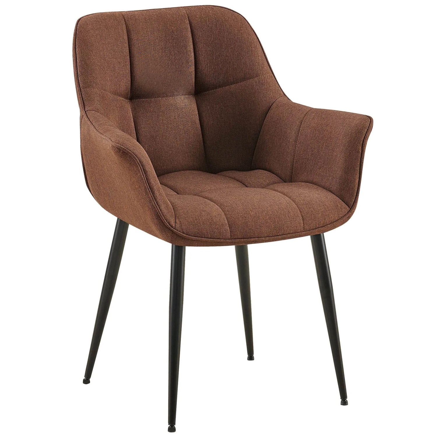 DELUKE Esszimmerstuhl GUNIM Stoff Braun 65x58x85cm Essstühle Esszimmerstühle Küchenstühle Wohnzimmerstühle