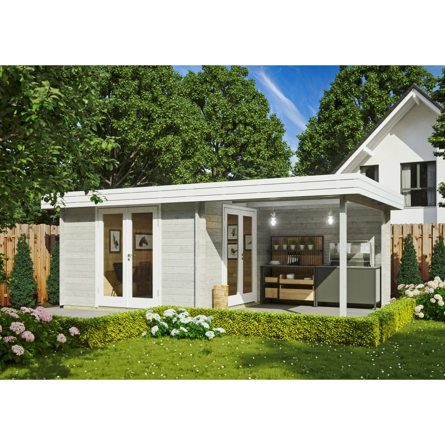 Fjordholz Gartenhaus Modell Ranja 44 Grau Imprägniert günstig online kaufen
