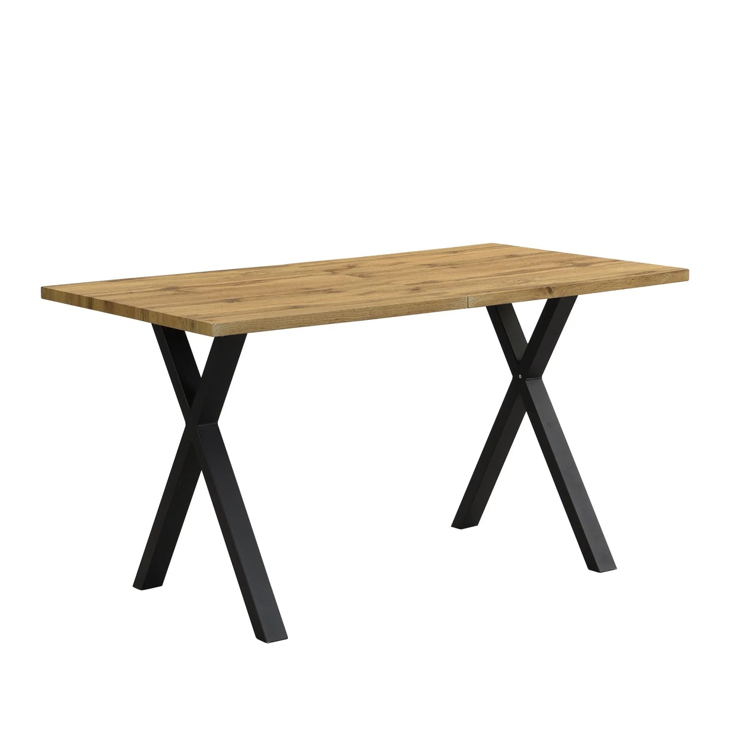 Merax Esstisch 140 cm Kreuzgestell Eiche Schwarz
