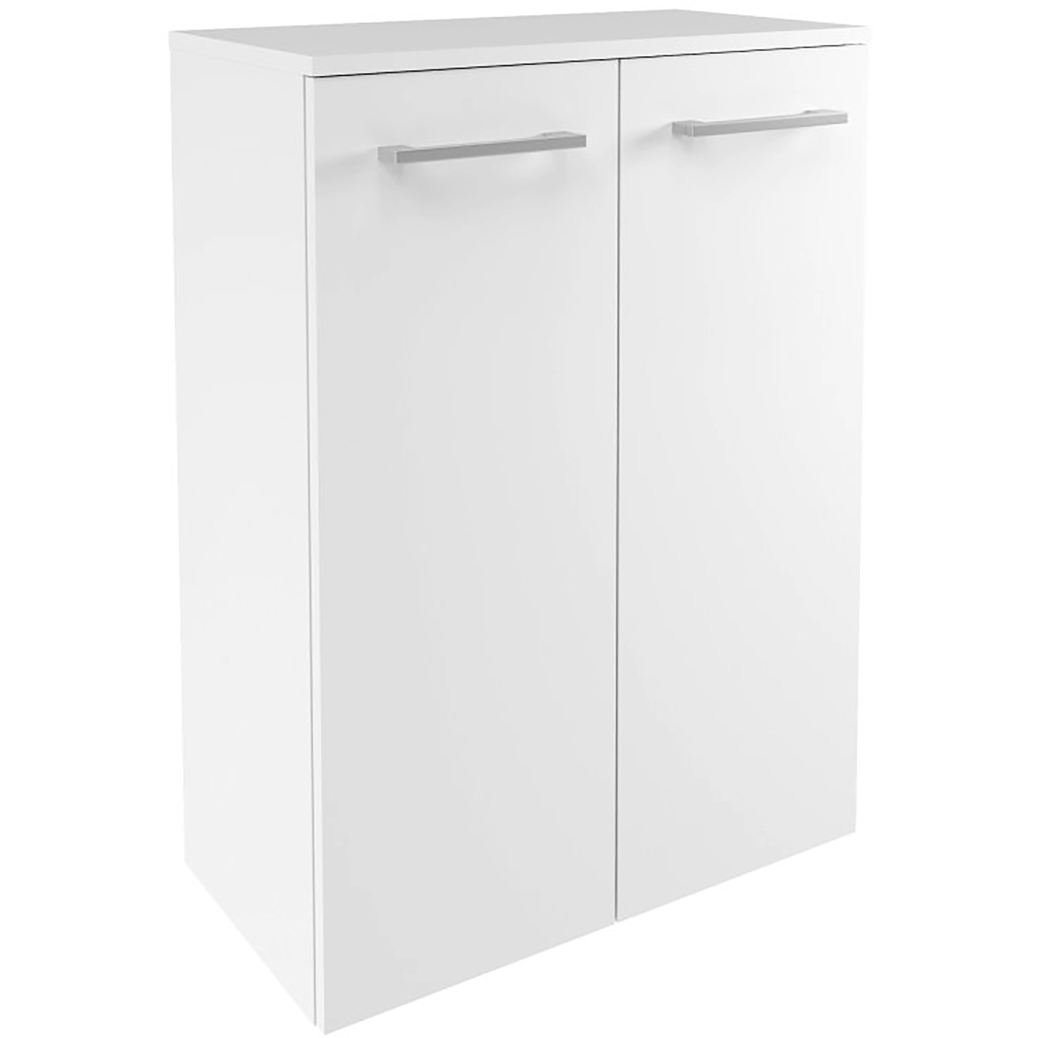 Fackelmann Doppel-Hängeschrank Verona 60 cm Weiß Glanz/Weiß Hochglanz