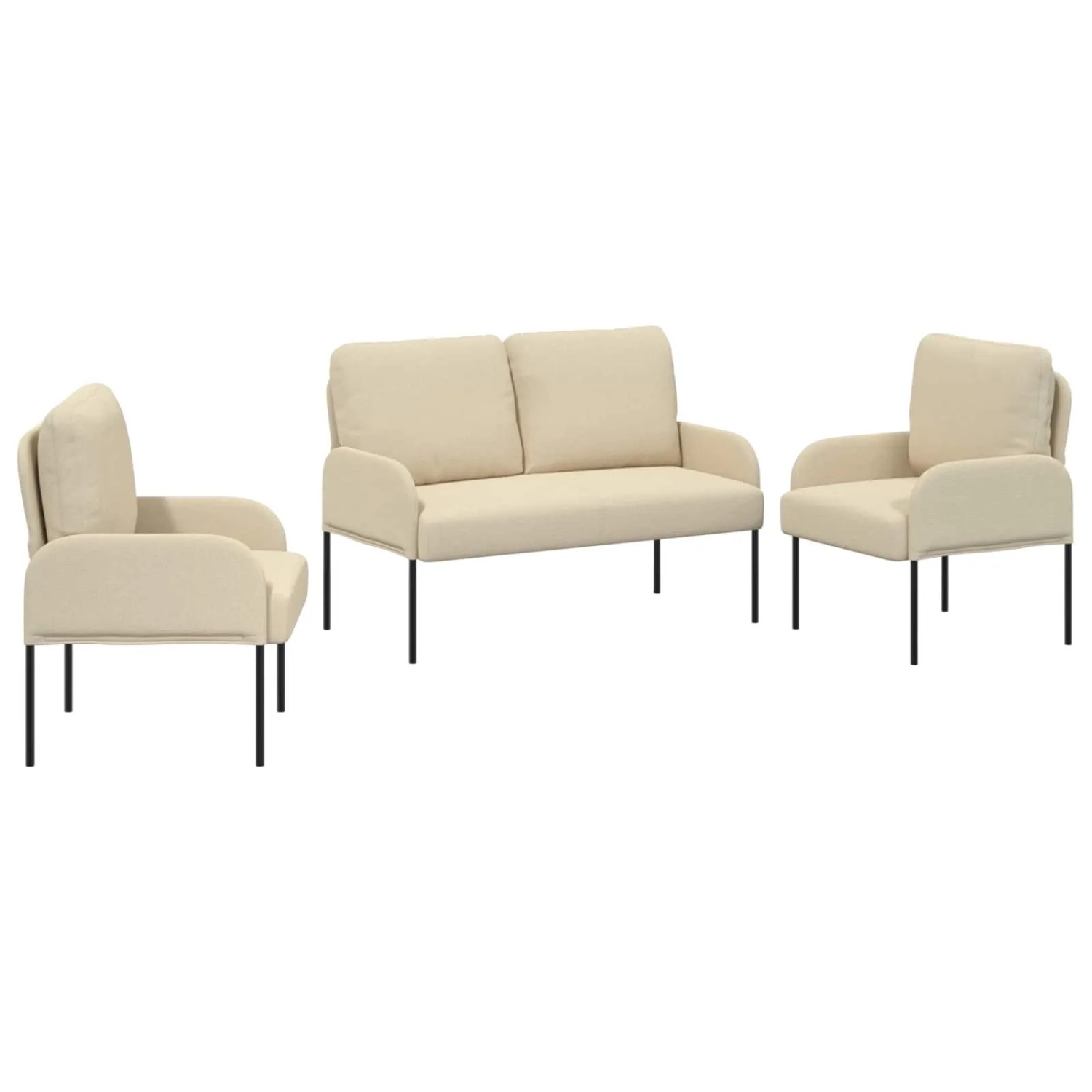 vidaXL Sofagarnituren 3 Stk Creme 115 x 56 x 80 cm Sperrholz 3406214