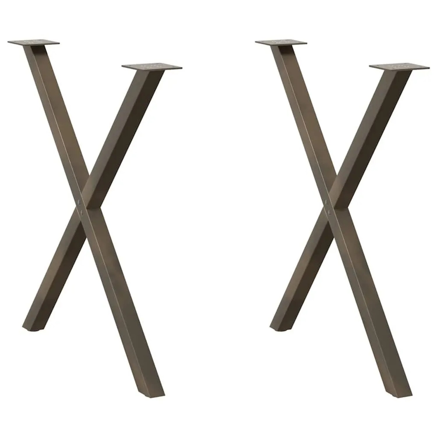 vidaXL Esstischbeine X-Form 2 Stk Naturstahl 80x72-73 cm Stahl 4012923