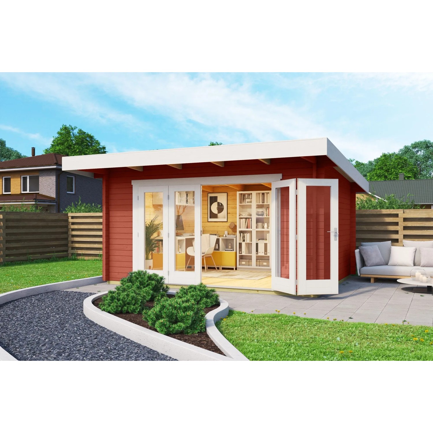 Lasita Gartenhaus Sussex 1 Schwedenrot 390 cm x 300 cm