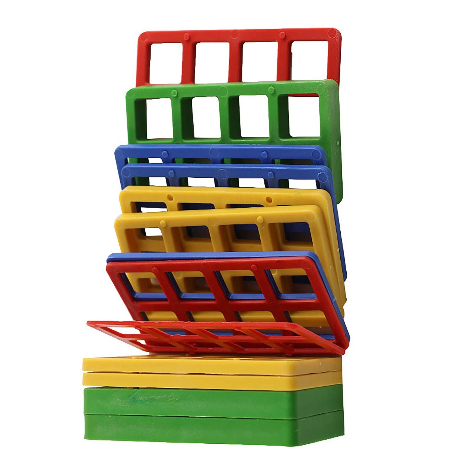 Relaxdays Abstandshalter Kunststoff Blau Grün Rot Gelb 120er Set 5 cm x 10 cm 1,6 kg