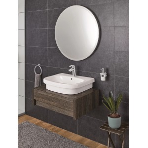 Grohe Euro Keramik Aufsatzwaschbecken, 60 cm, Alpinweiß, mit Hahnloch und Überlauf.