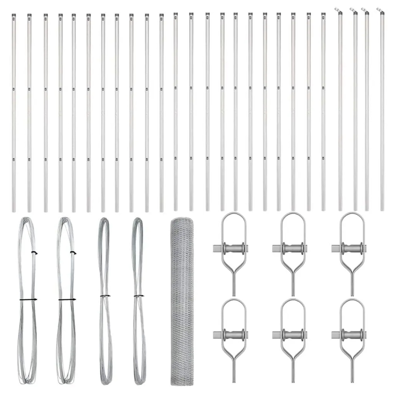 vidaXL Zaunpfosten Silber 50 x 1 m 25 mm Maschenweite Stahl 3352991 günstig online kaufen