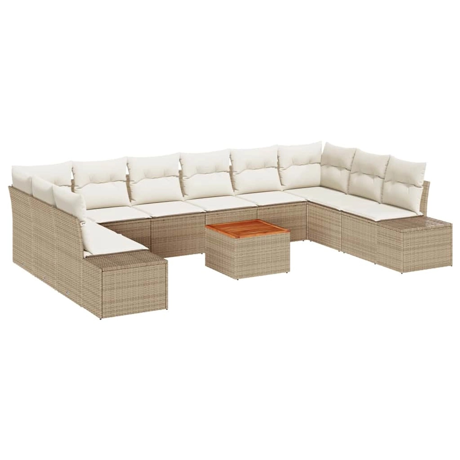 vidaXL Garten-Sofa-Set 11-Tlg Beige Weiß 3356678 günstig online kaufen