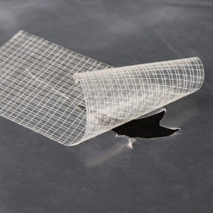 Aquagart Reparaturklebeband für Gewächshausfolie, transparent, mit Gitterstruktur.