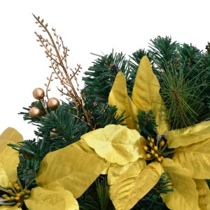 vidaXL Weihnachtskranz mit LED-Leuchten Grün 60 cm PVC 320974