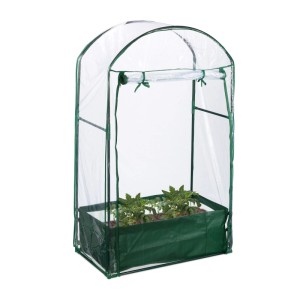 Relaxdays Balkongewächshaus Kunststoff Stahl Transparent Mit Pflanzsack 153 cm x 89 cm x 49 cm 2,2 kg