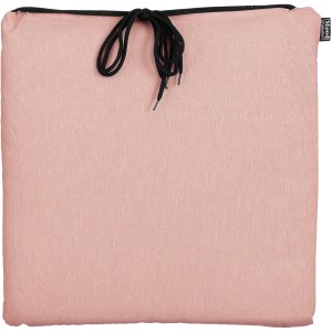 Rosa In the Mood Bistro Kissen Paddy, 40x40 cm, mit schwarzen Kordeln zum Befestigen.