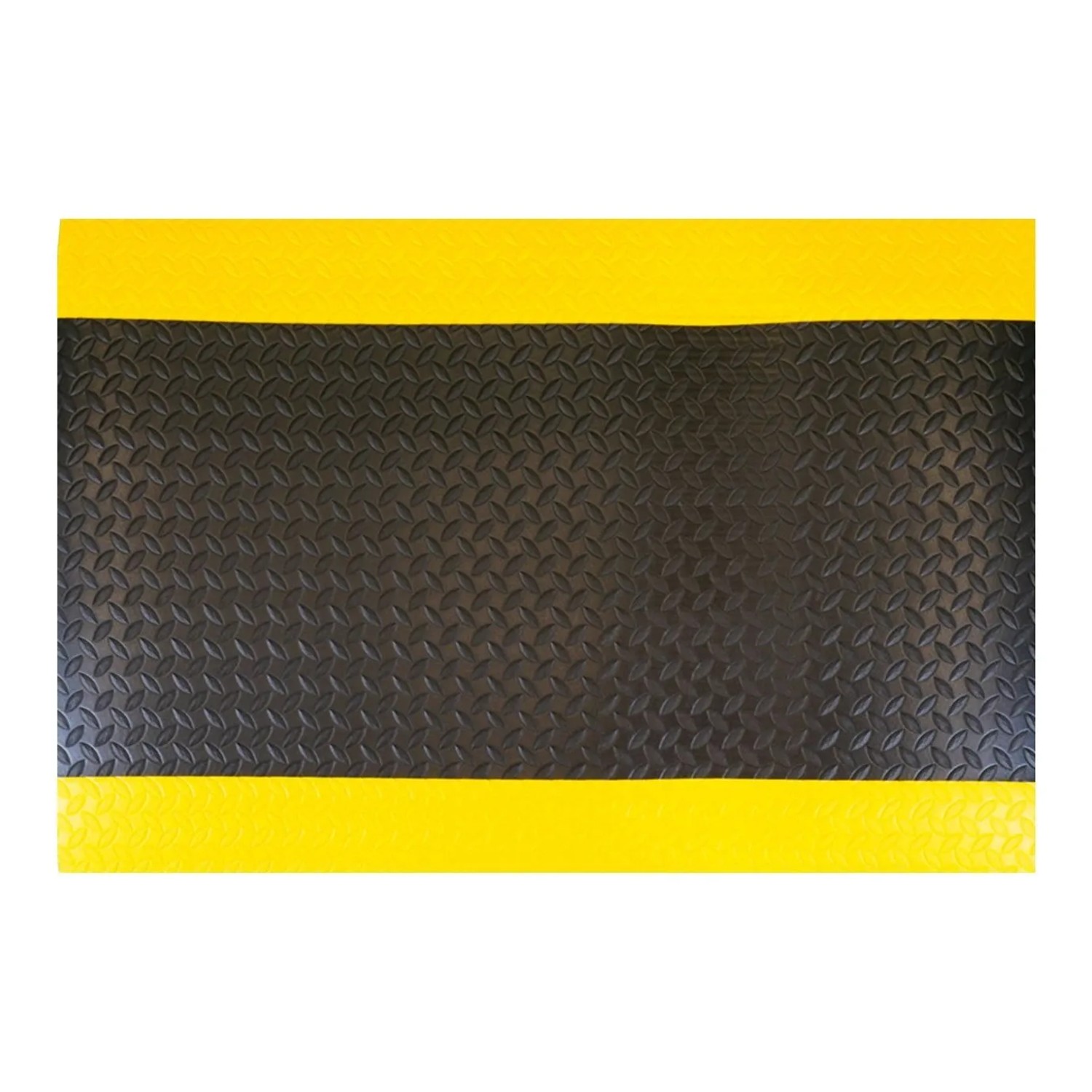 PROREGAL Anti-Ermüdungsmatte COMFORT PLUS Diamant-Profil 8 Stunden Steharbeit Stärke 1,27 cm 122x200 cm Vinylschaum Schwarz/Gelb
