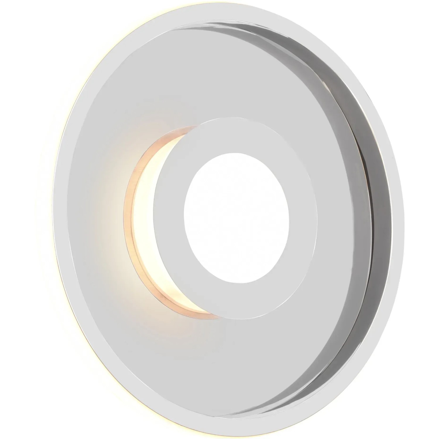Moderne, runde Trio LED-Deckenleuchte Ascari in Chrom, dimmbar und spritzwassergeschützt.