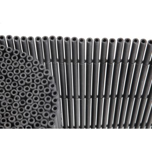 Floraworld Kunststoffmatte Premium in Anthrazit, Detailansicht der Hohlkammerröhrchen.