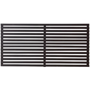 Schwarzer Vorgartenzaun Tokyo aus Nadelholz, 180x90 cm, mit horizontalen Leisten. Gartenzaun im modernen Design.