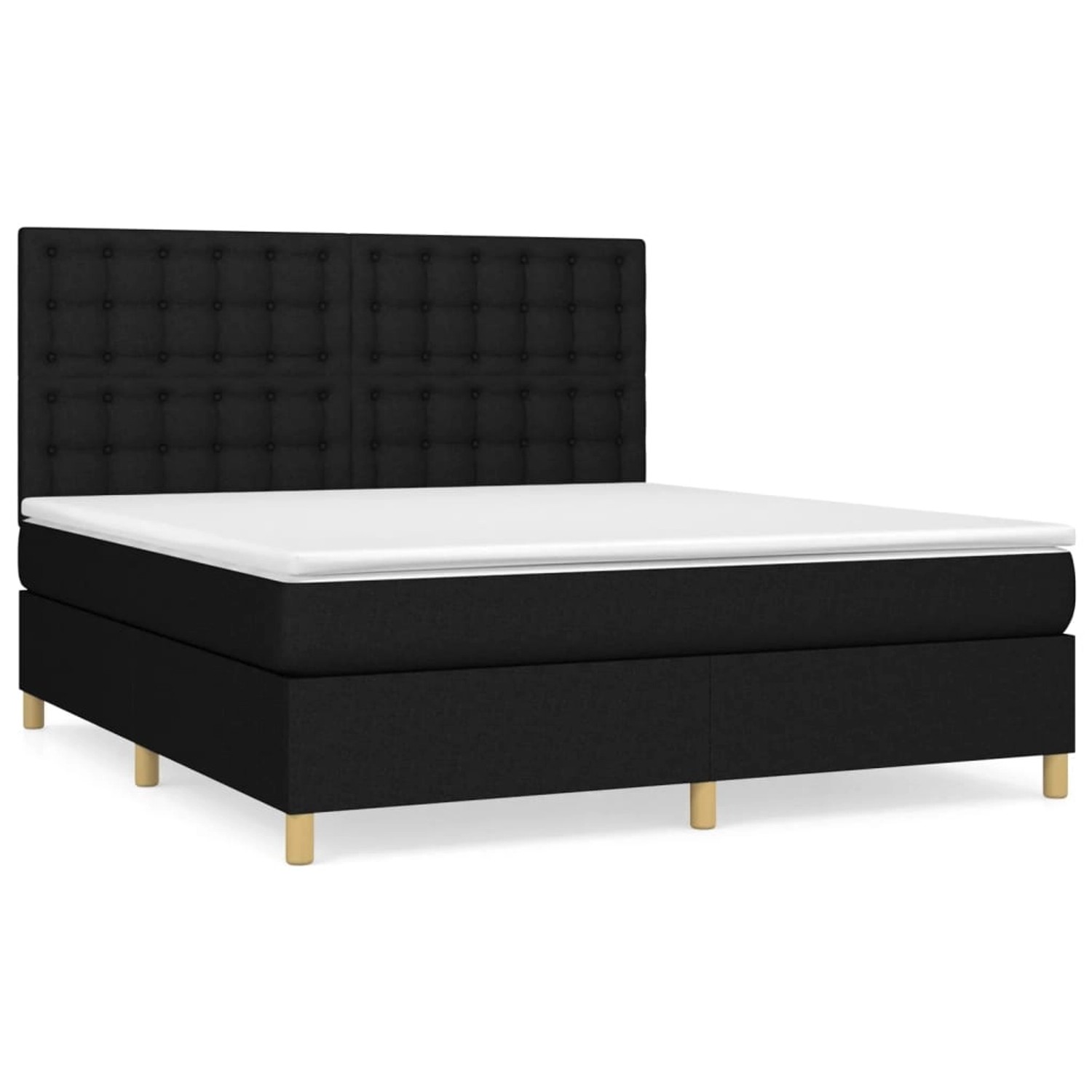 vidaXL Boxspringbett mit Matratze Schwarz 160x200 cm Stoff 3142667 günstig online kaufen