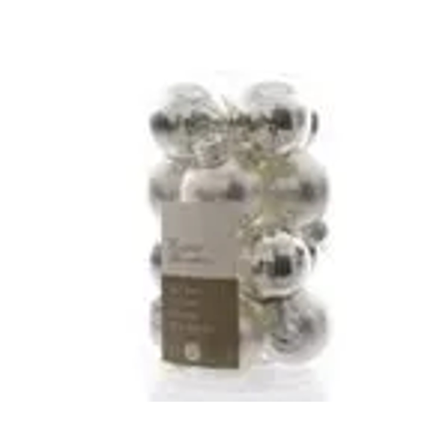Kaemingk Weihnachtsbaumkugeln Glas  3,5 cm 16 Stueck Silber Glanz Matt Mix