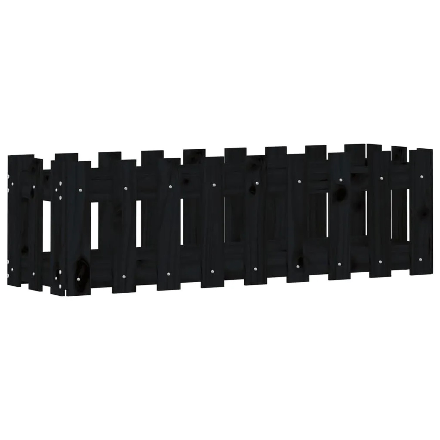 vidaXL Hochbeet Latten-Design Schwarz 100x30x30 cm Massivholz Kiefer 832474