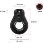 Schwarze Bauheld Markisenöse (10 mm) für Kugelhaken, Detailansicht mit Maßangaben.