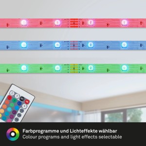 Flexibler, mehrfarbiger LED Streifen (5m) mit Fernbedienung zur individuellen Beleuchtung.