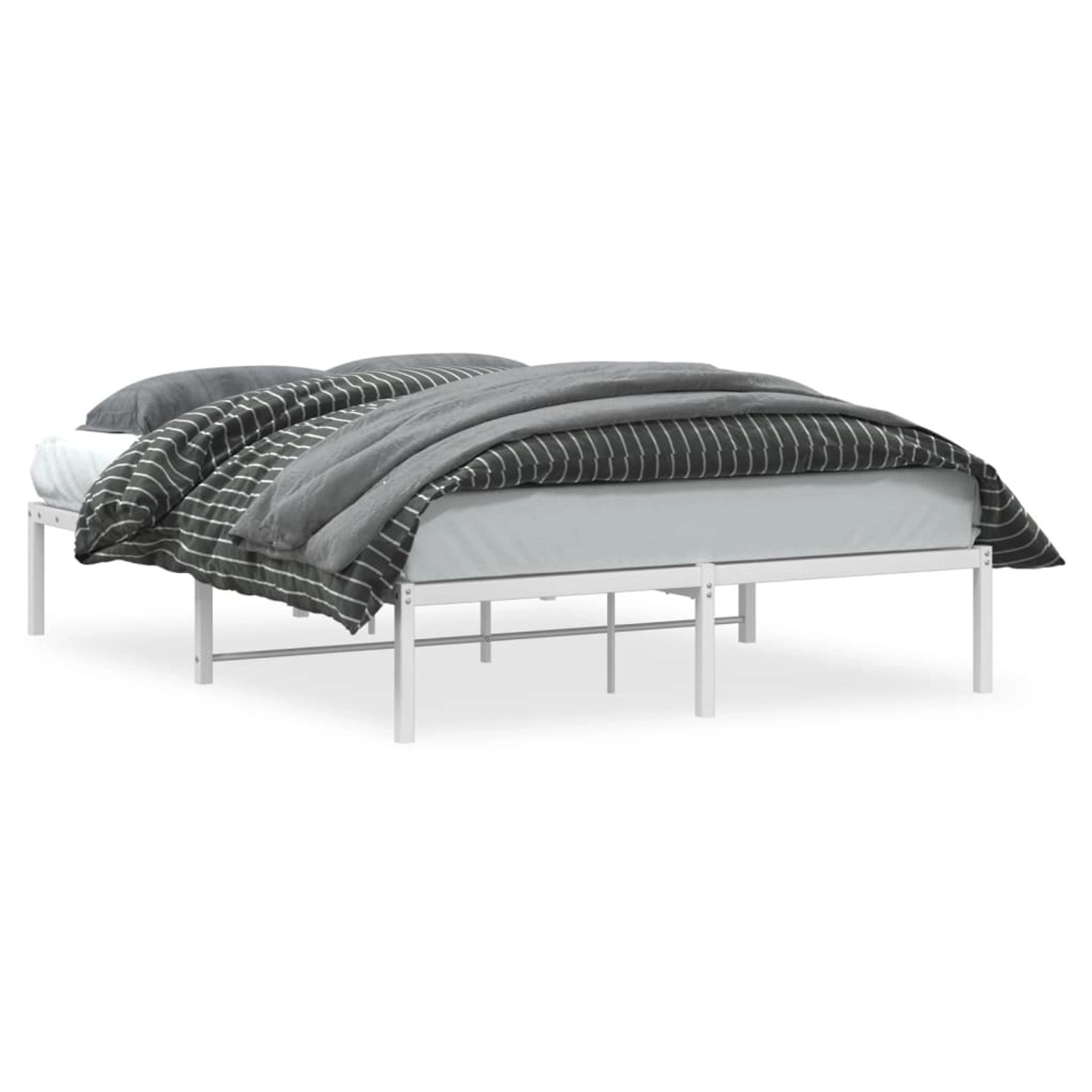 vidaXL Bettgestell Bettgestell Metall Weiß 140x200 cm Bett Bettgestell günstig online kaufen