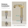 Emke Wasserhahn Bad 222 x 200 x 76 mm Champagnergold Wasserhahn Waschtischarmatur Mischbatterie_5
