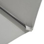 Detail des hellgrauen Svita Ampelschirm-Stoffs mit schwarzem Aluminiumgestell. Robuster Polyester-Sonnenschirm für Garten & Terrasse.