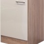 Flex-Well Spülenunterschrank Orlando, 50 cm, Kaschmir Glanz/Sonoma Eiche, mit Drehtür.