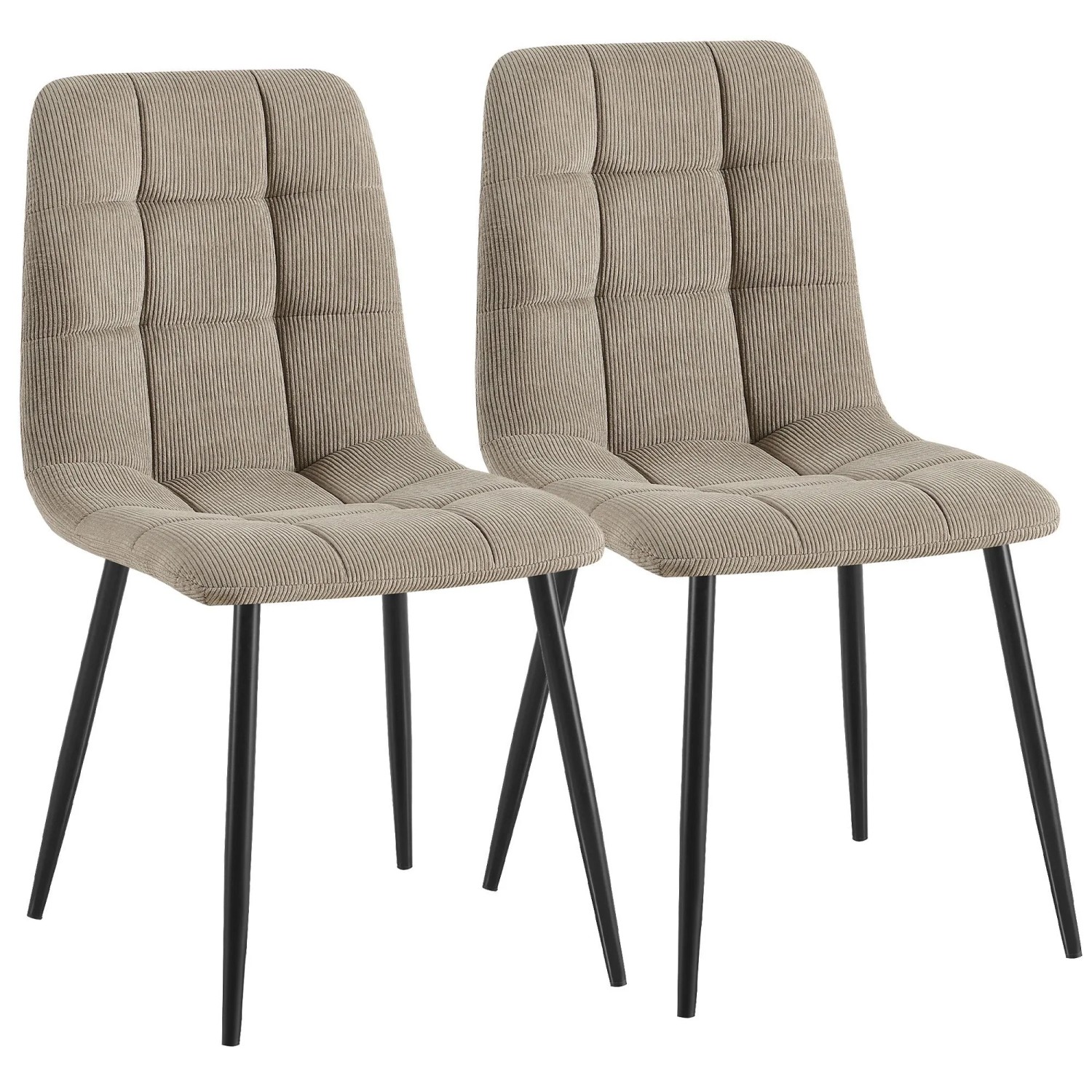 CLP 2er Set Esszimmerstühle Antibes Cord Taupe