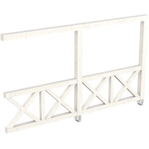 Skan Holz Seitenwand Andreaskreuz, 355x210cm, Fichte weiß, für Terrassenüberdachung.