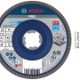 Bosch X-Lock Fächerschleifscheibe X571 für Metall, 125 mm, K80. Blau-graues Winkelschleifer Zubehör.