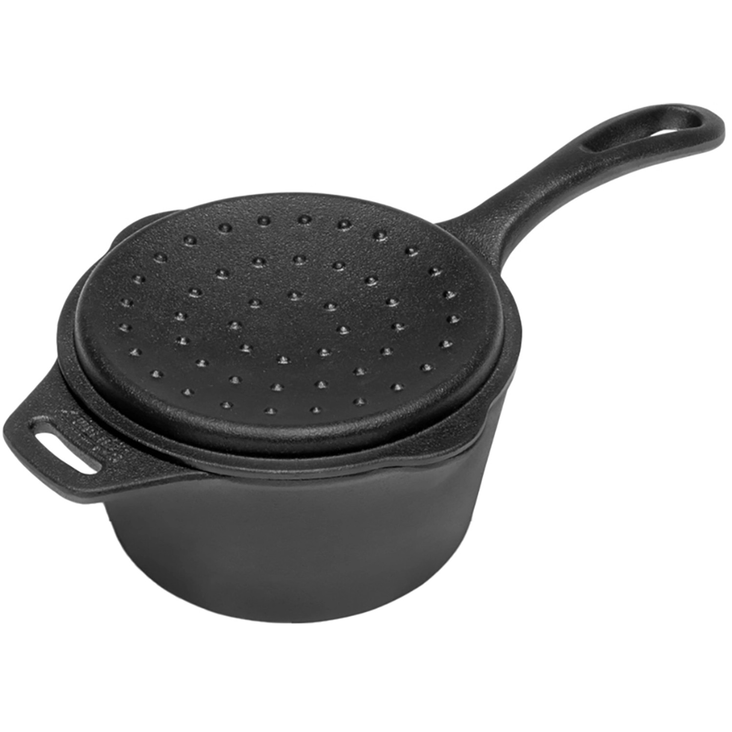 Petromax Kasserolle aus Gusseisen mit Deckel. Kochtopf mit Stiel für Grill & Küche.