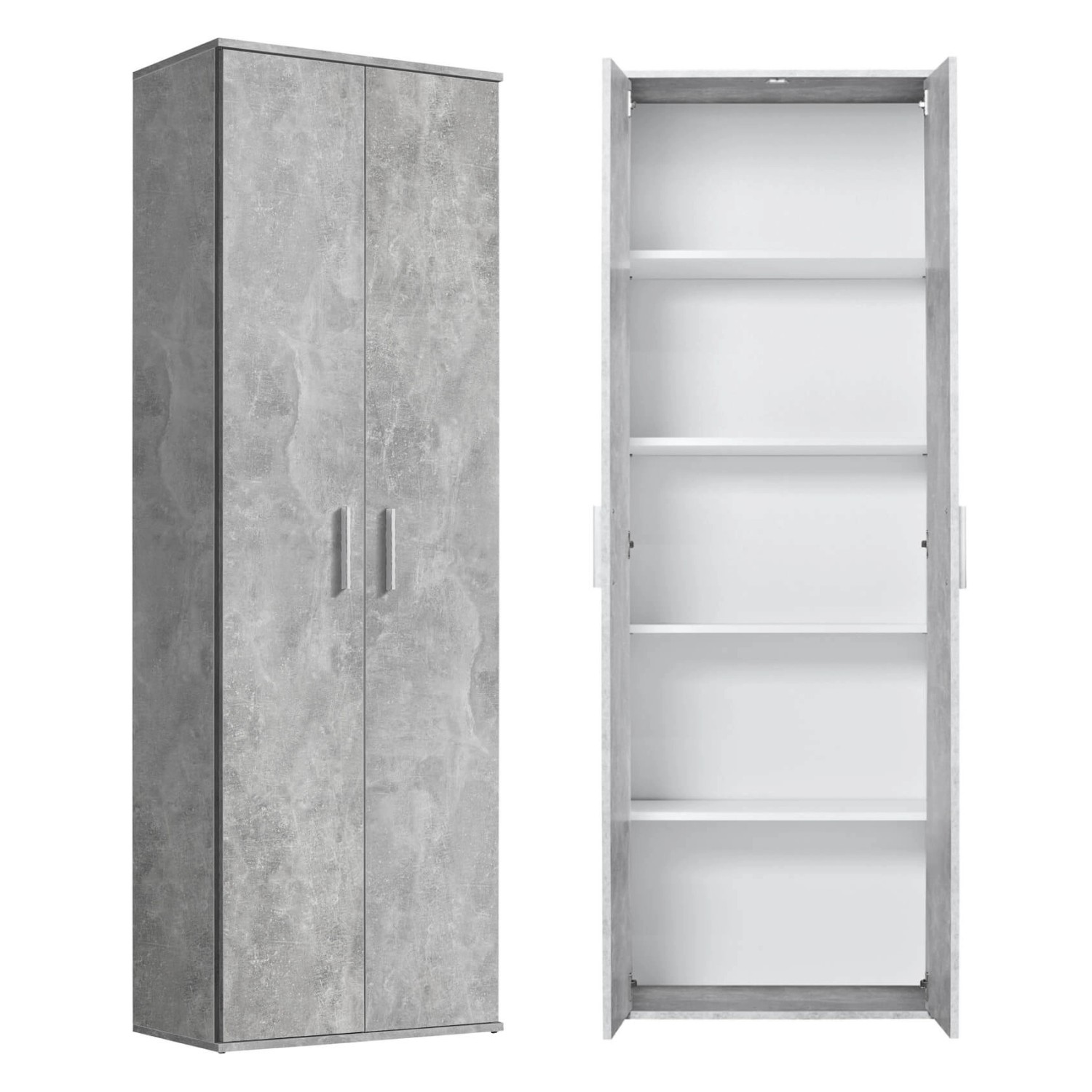 mokebo Schrank in Grau Der Lange Mehrzweckschrank Allzweckschrank oder Aufbewahrungsschrank