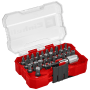 Einhell Bit-Set XS-Case, 30-teilig, mit verschiedenen Schraubendreher-Bits und Gürtelclip.