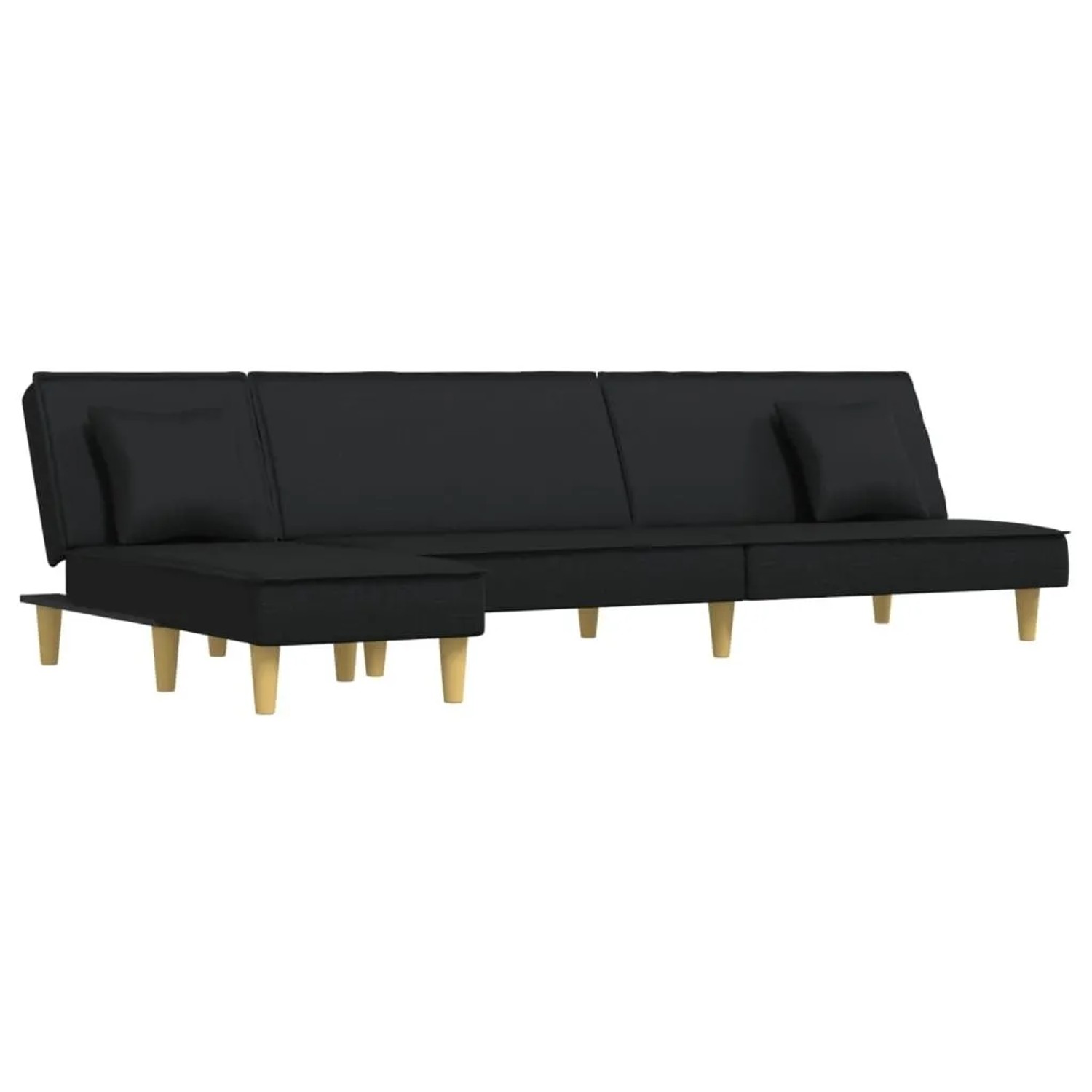 vidaXL Schlafsofa in L-Form Schwarz 255x140x70 cm Stoff 3157249 günstig online kaufen