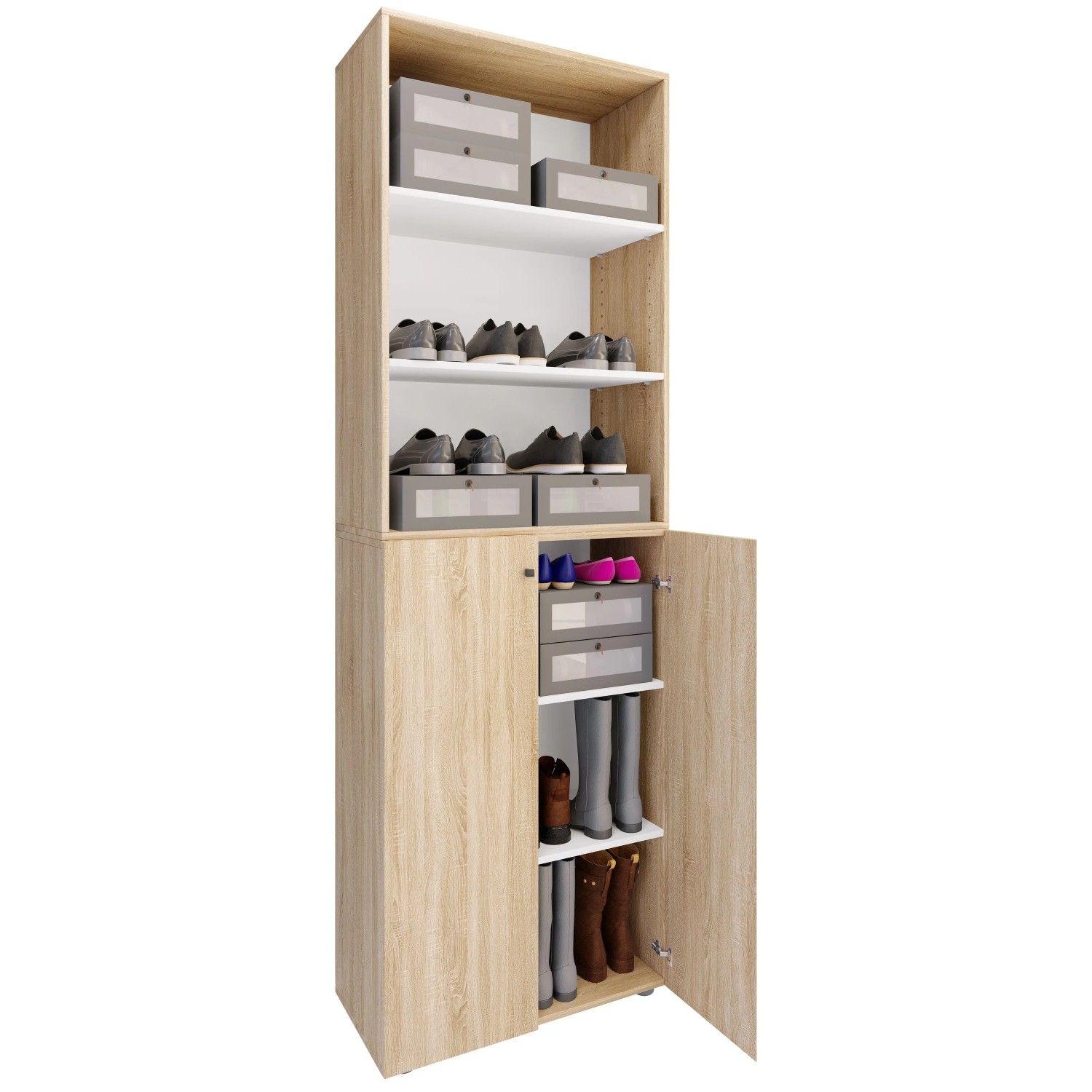 VCM Schuhschrank Lona Sonoma-Eiche