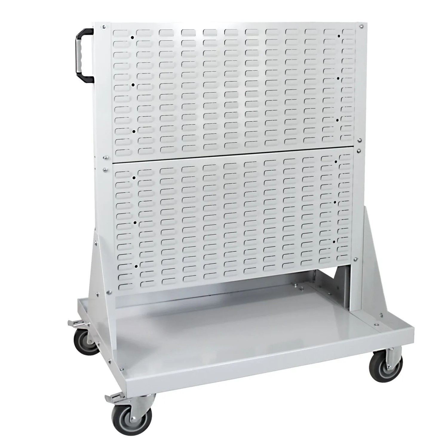 PROREGAL Rollwagen Mit 4 Schlitzplatten HxBxL 126x106x73cm Lichtgrau