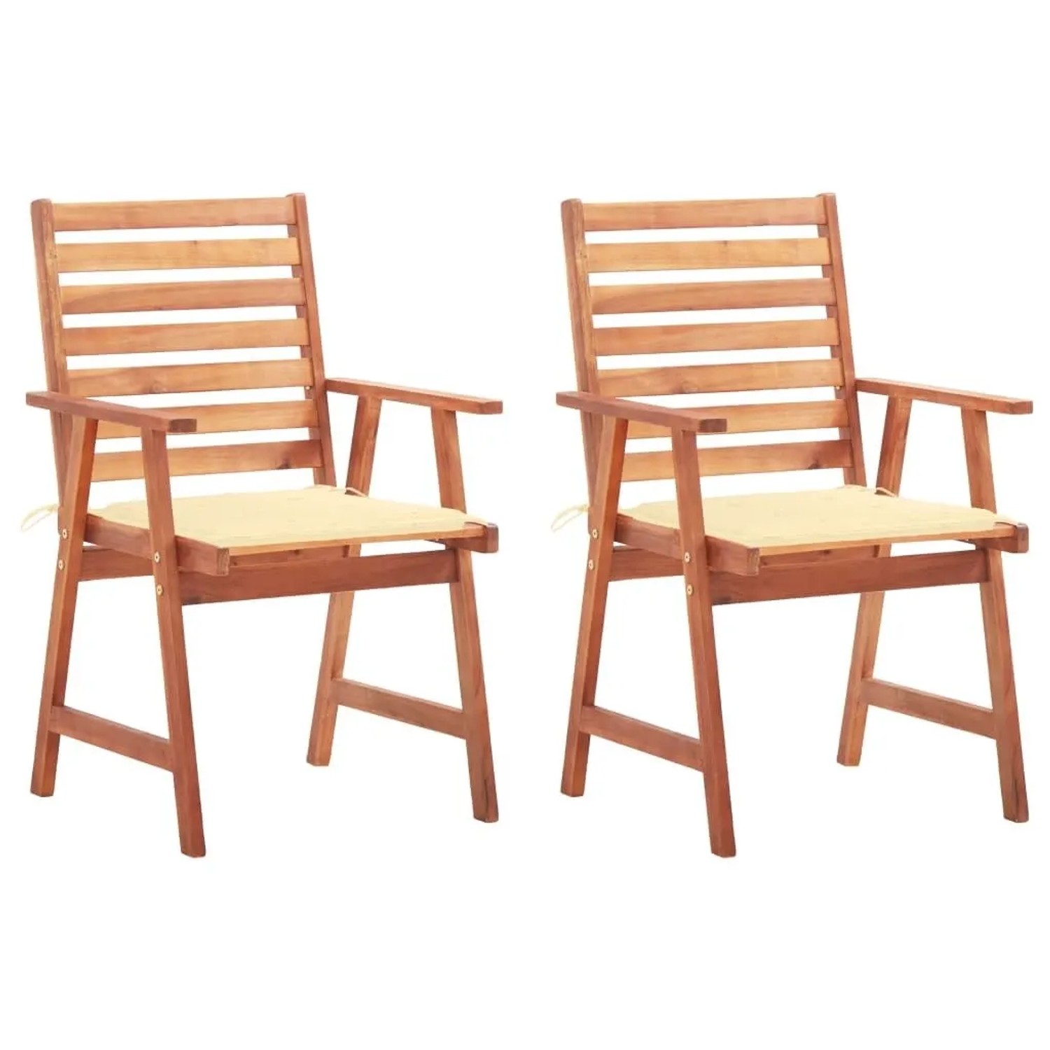 vidaXL Garten-Essstühle 2 Stk mit Kissen Massivholz Akazie 3064322