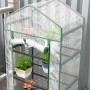 Outsunny Foliengewächshaus, winterfest, mit transparentem Gitterbezug, grünem Stahlrahmen und 5 Ebenen für Pflanzen.