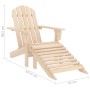 Adirondack-Gartenstuhl aus hellem Tannenholz mit Fußteil. Klassisches Design für Garten und Terrasse.