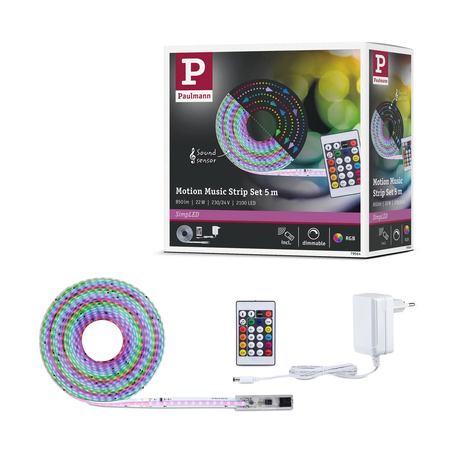 Paulmann LED-Strip SimpLED 5 m RGBIC Weiß Beschichtet