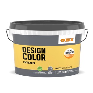 OBI Design Color Physalis, 1 l, matte, gelbe Innenfarbe für Wände.