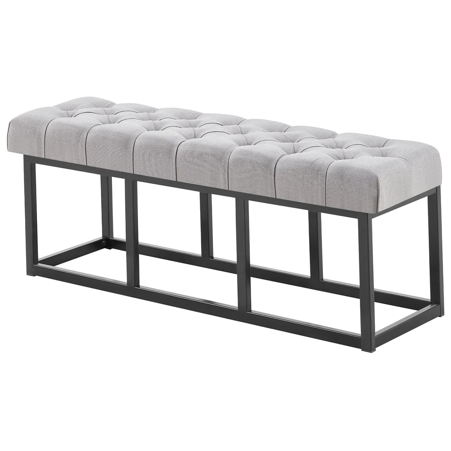 DELUKE Sitzbank MEXICO Stoff Grau 120x38x46cm Sitzbank Flur Sitzhocker Esszimmerbank Polsterbank Schlafzimmer