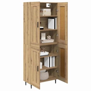 vidaXL Highboard 2-Tlg Artisan-Eiche Engineered Wood und Glas 3415948