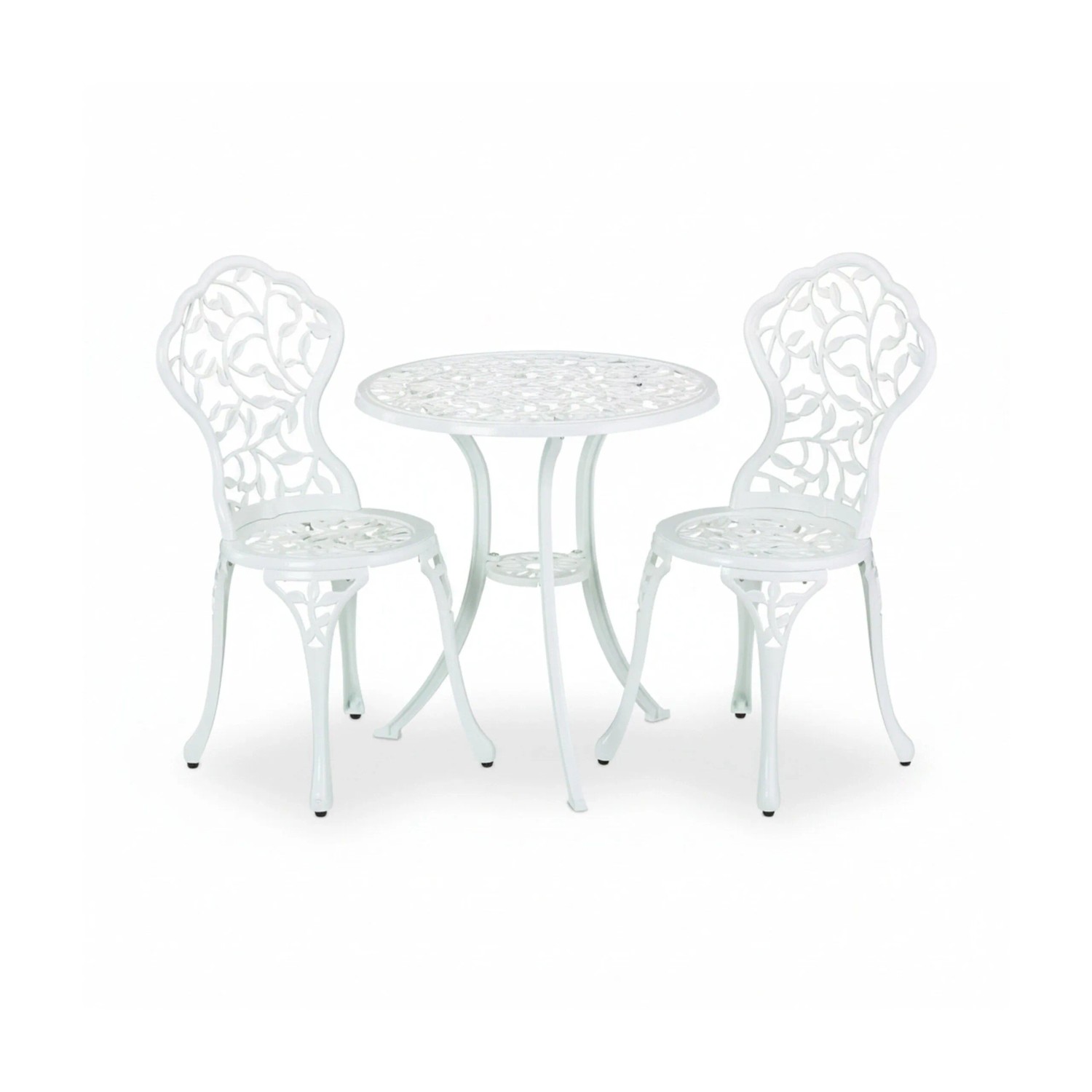 Relaxdays Gartenmöbel Set Aluminiumguss Weiß 65 cm x 61 cm 3-teilig