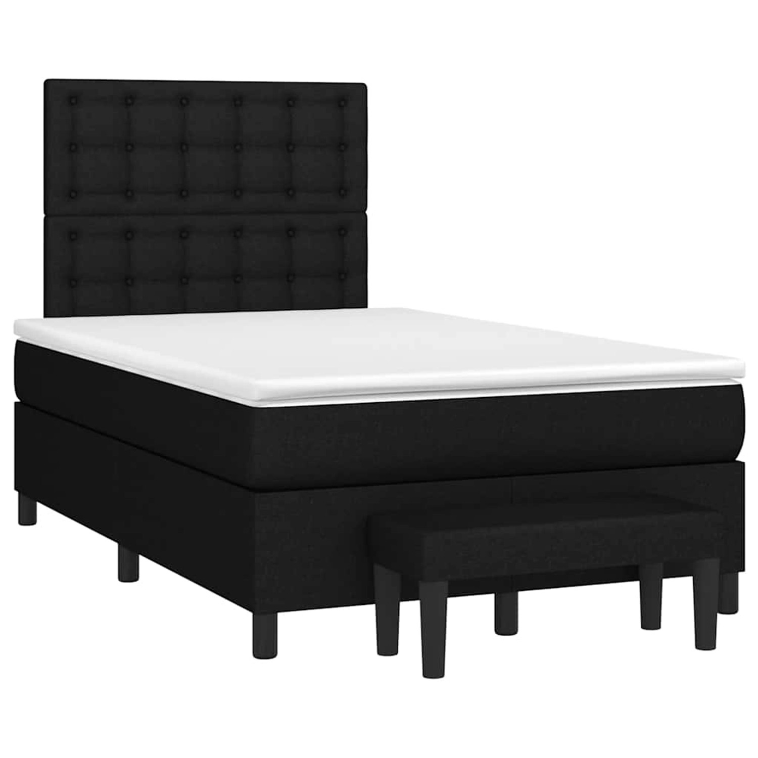 vidaXL Boxspringbett mit Matratze Schwarz 120x190 cm Stoff 3270385 günstig online kaufen