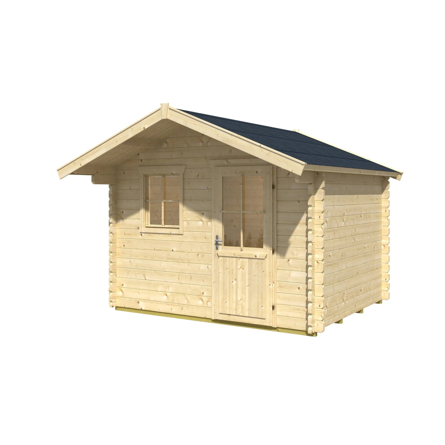 Skan Holz Gartenhaus Narvik 2 aus unbehandeltem Holz, 300x250 cm.